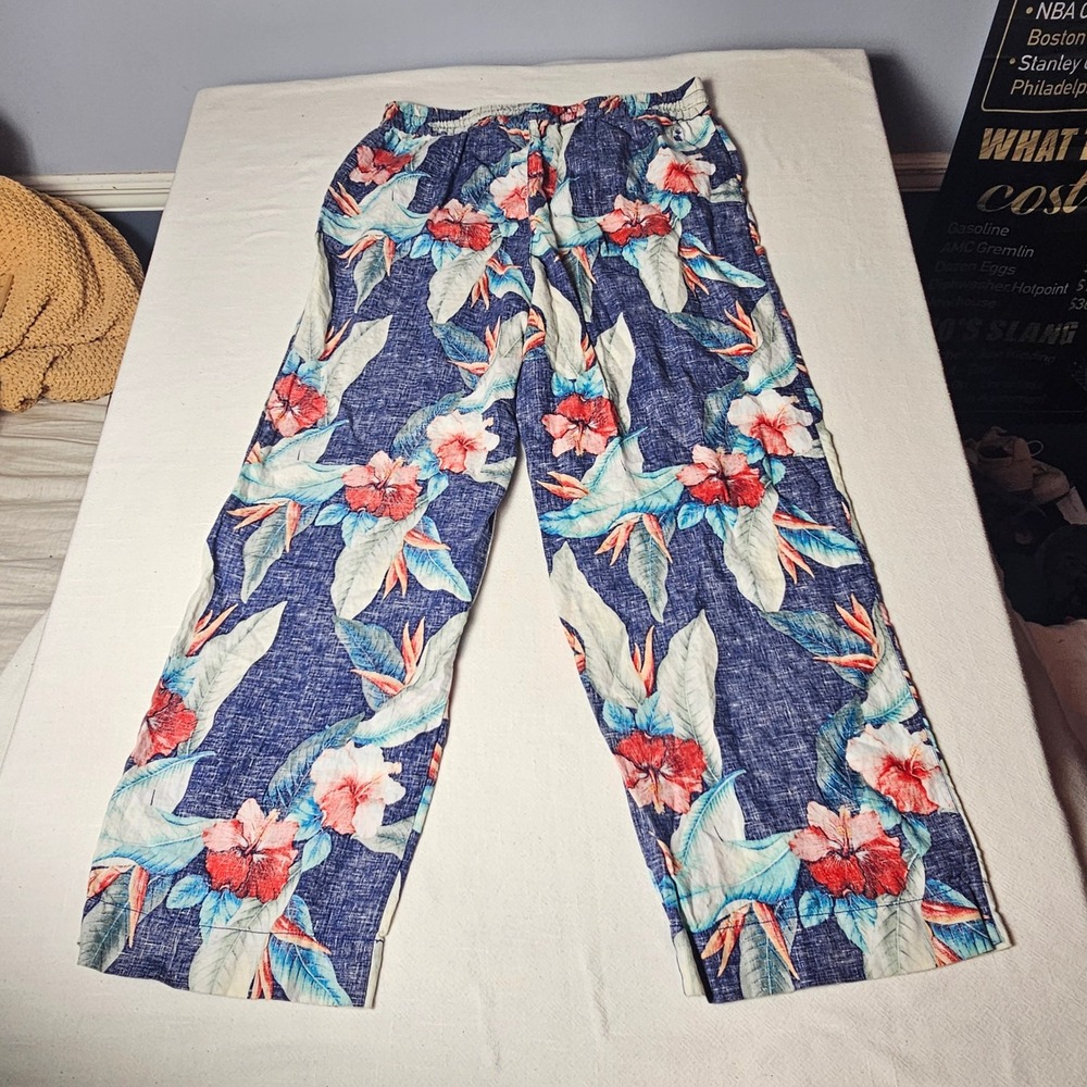 Tommy Bahama women's wide-leg drawstring resort pants Womens Size Large - Picture 2 of 4